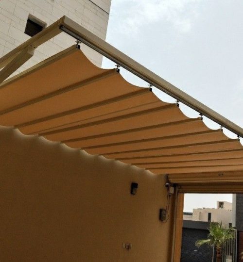 تركيب مظلات متحركة يدوي